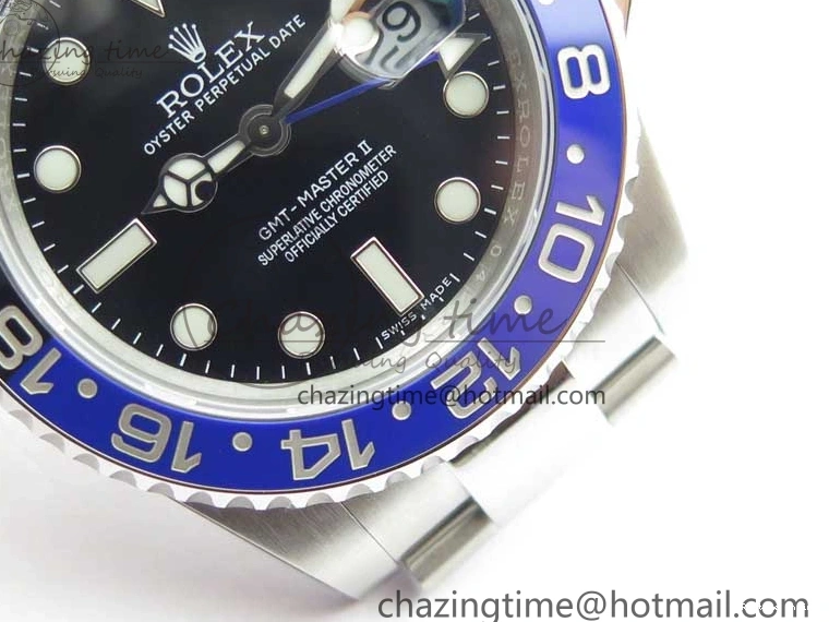 0129 GMT Master II 116710BLNR Batman Ceramic 316L Steel ROF Best Edition Black Dial on SS Bracelet A Youthful 2659